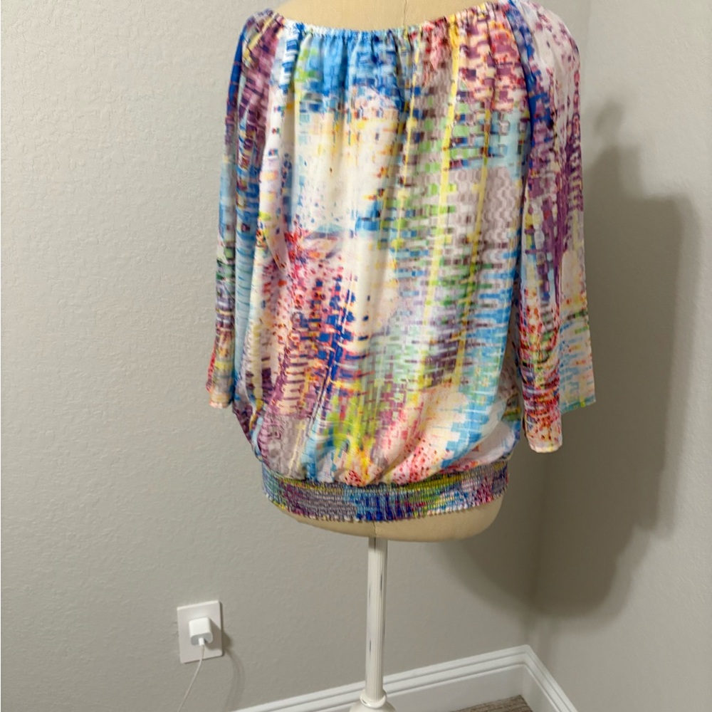 Etcetera Multicolor Abstract Blouse - image 3